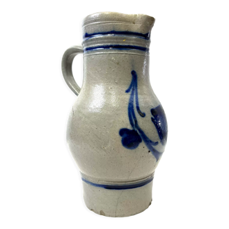 Jug pitcher sandstone blue decoration height 27cm