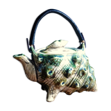 Individual teapot in the shape of a ceramic shell