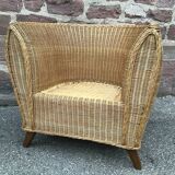 Vintage gondola chair in rattan