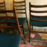 Set of 6 mid-century Danish teak dining chairs, 1960s