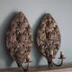 Pair of wall sconces in embossed brass with floral patterns, wall lamp, sconce.
