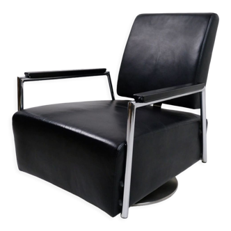 Fauteuil pivotant noir, années 1980