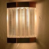 Scandinavian wall lights in copper and pressed glass