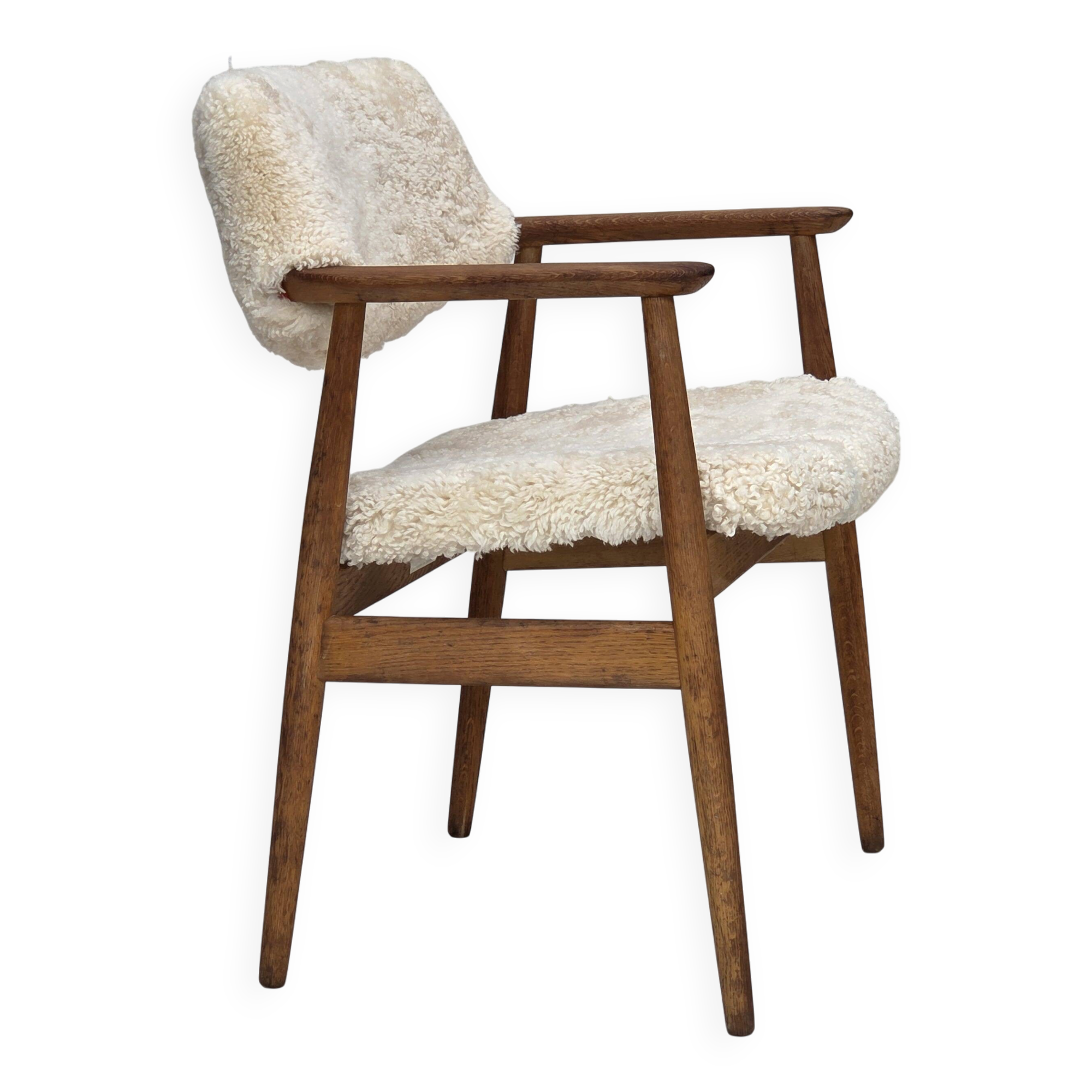 1960s, Danish design by Erik Kirkegaard, model 43, genuine sheepskin.