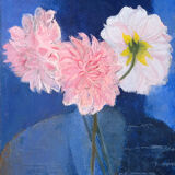 Old paint by Pierre Pelloux (1903-1975) - bunch of Dahlia