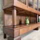 Solid wood display cabinet.