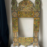 Antique wooden painted frame with flower motifs   88 cm x 47 cm