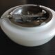 Ceiling light in opaline White half moon / 60 - 70s vintage