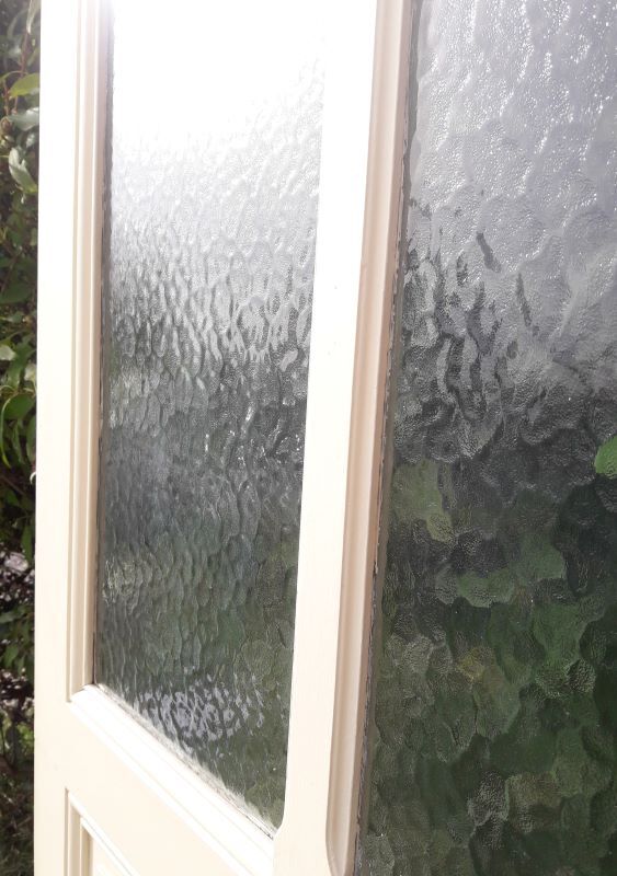 Old translucent glass communication door 82.5x214.2cm