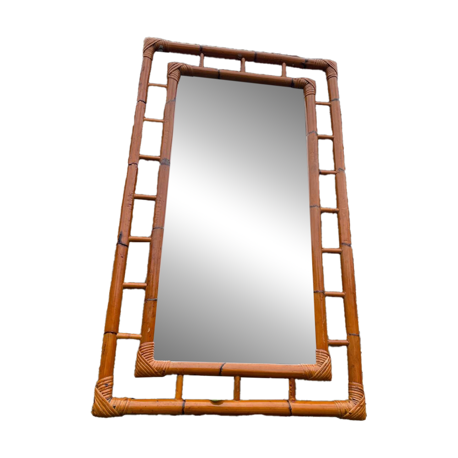 Vintage bamboo mirror 1970