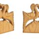 Porte-livres en bois vintage faits à la main, ensemble de 2