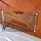 3 nesting tables from the 1970s in smoked glass.