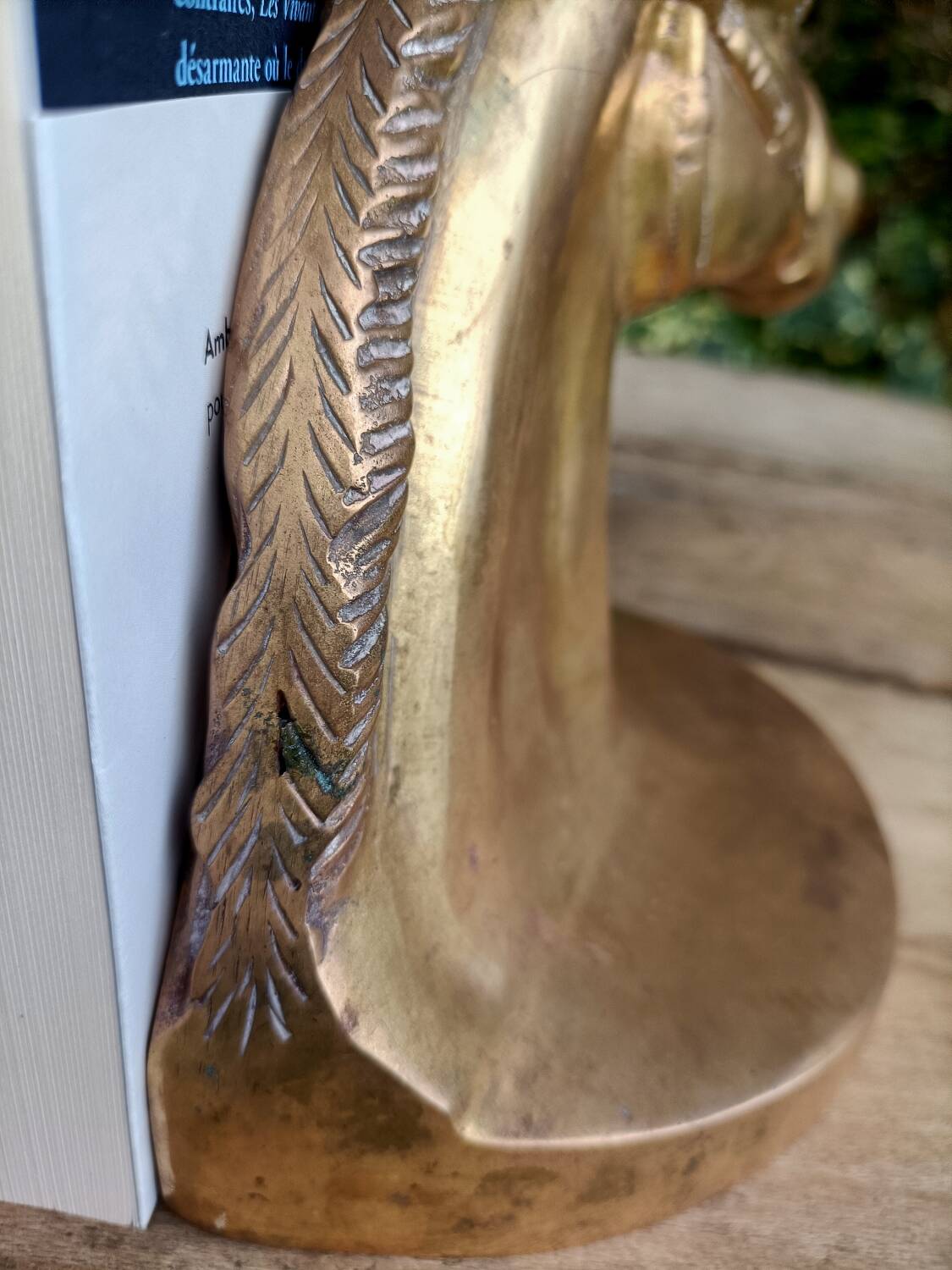 Serres Livres Laiton Cheval Vintage