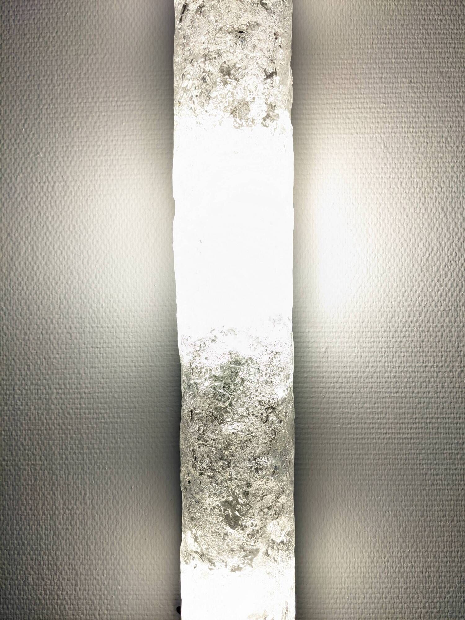 Brutalist wall light in frosted glass by Hillebrand Leuchten, Germany 1960.