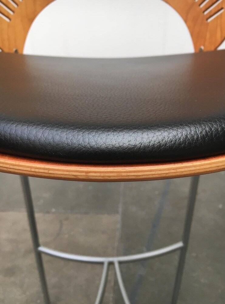 Danish bar stool set Trinidad by Nanna Ditzel for Fredericia, 1990s.