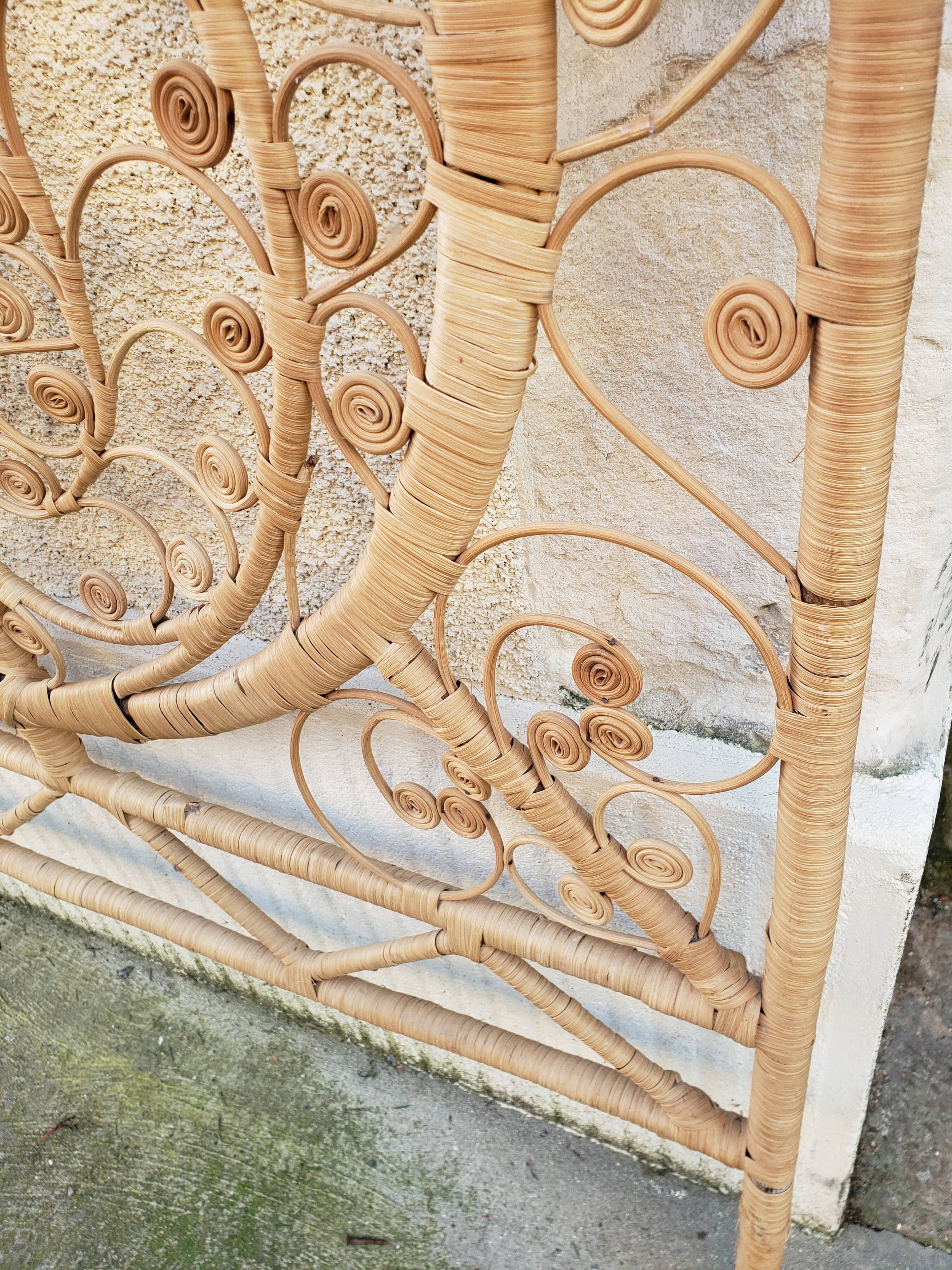 Peacock rattan headboard one person