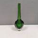 Handmade Murano vase in green and transparent. Estimated 1970-1980