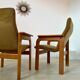Set of 2 bridge armchairs from the 70s design Bruno Rey vintage solid beech
