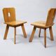 Pair of wooden chairs "Plank original".