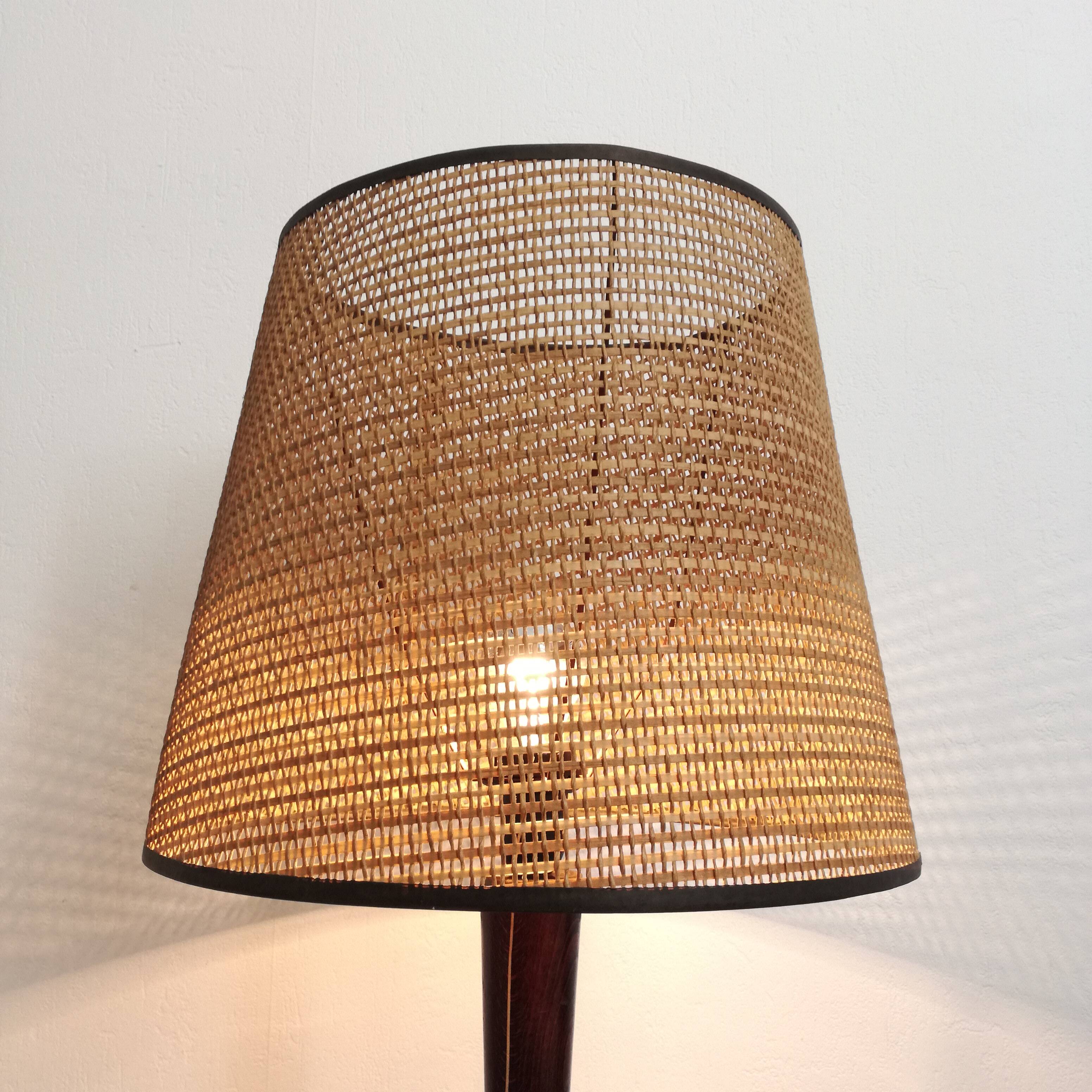 Midcentury modern mahogany lamp