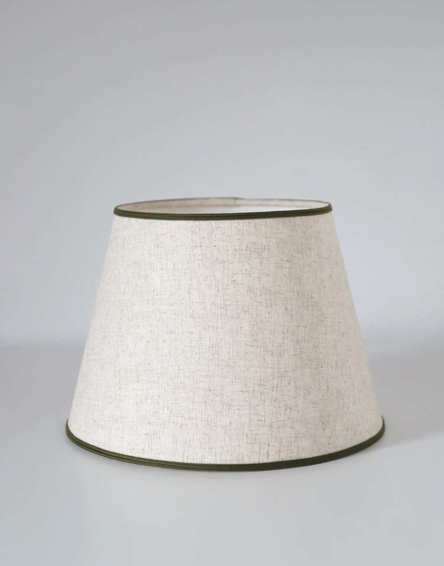 Recycled vintage lamp — ceramic art deco ball base and linen shade