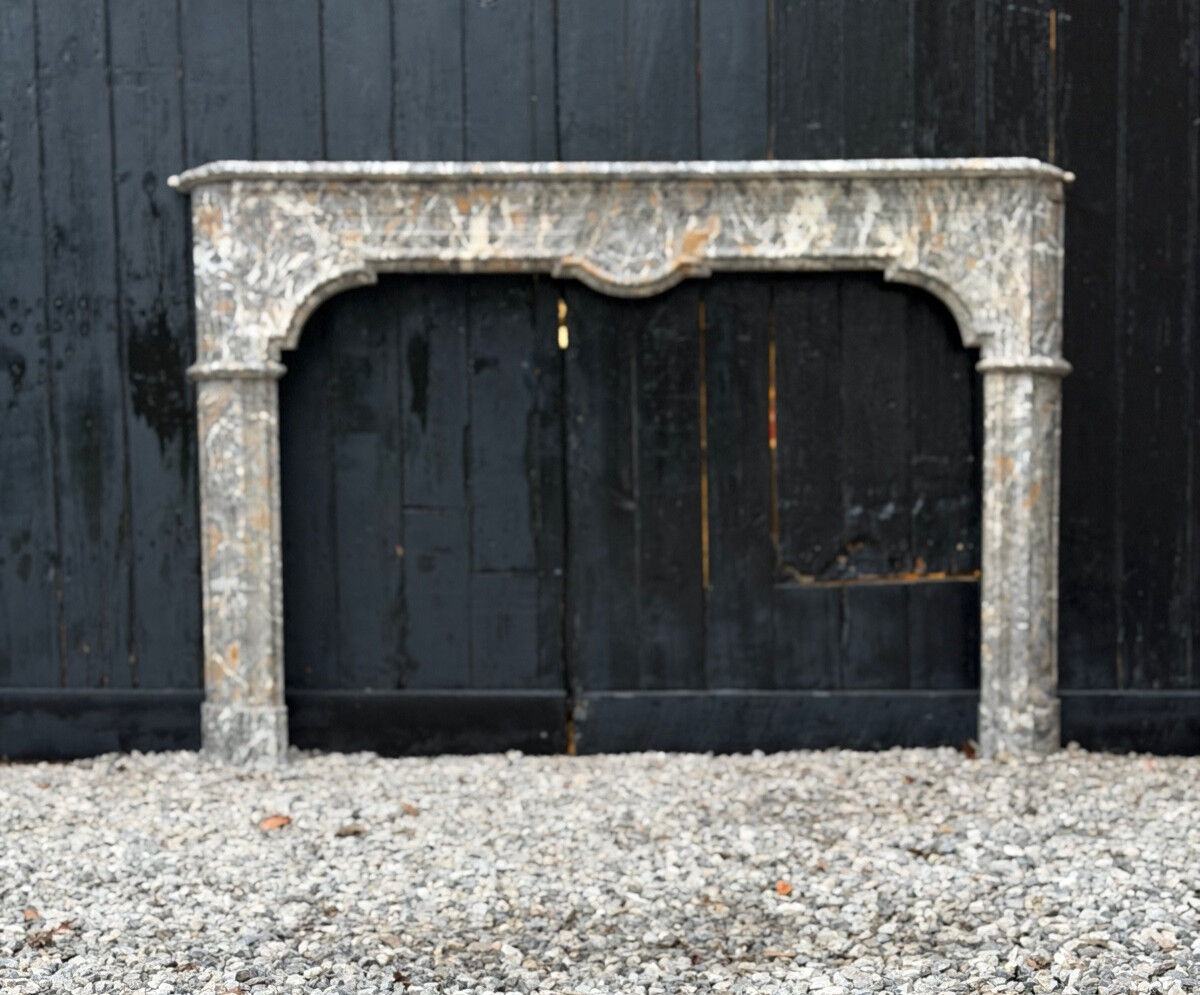 Regency fireplace in grey Ardennes marble, 18th century