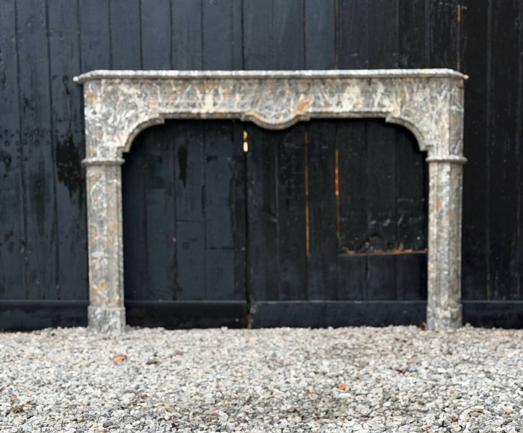 Regency fireplace in grey Ardennes marble, 18th century