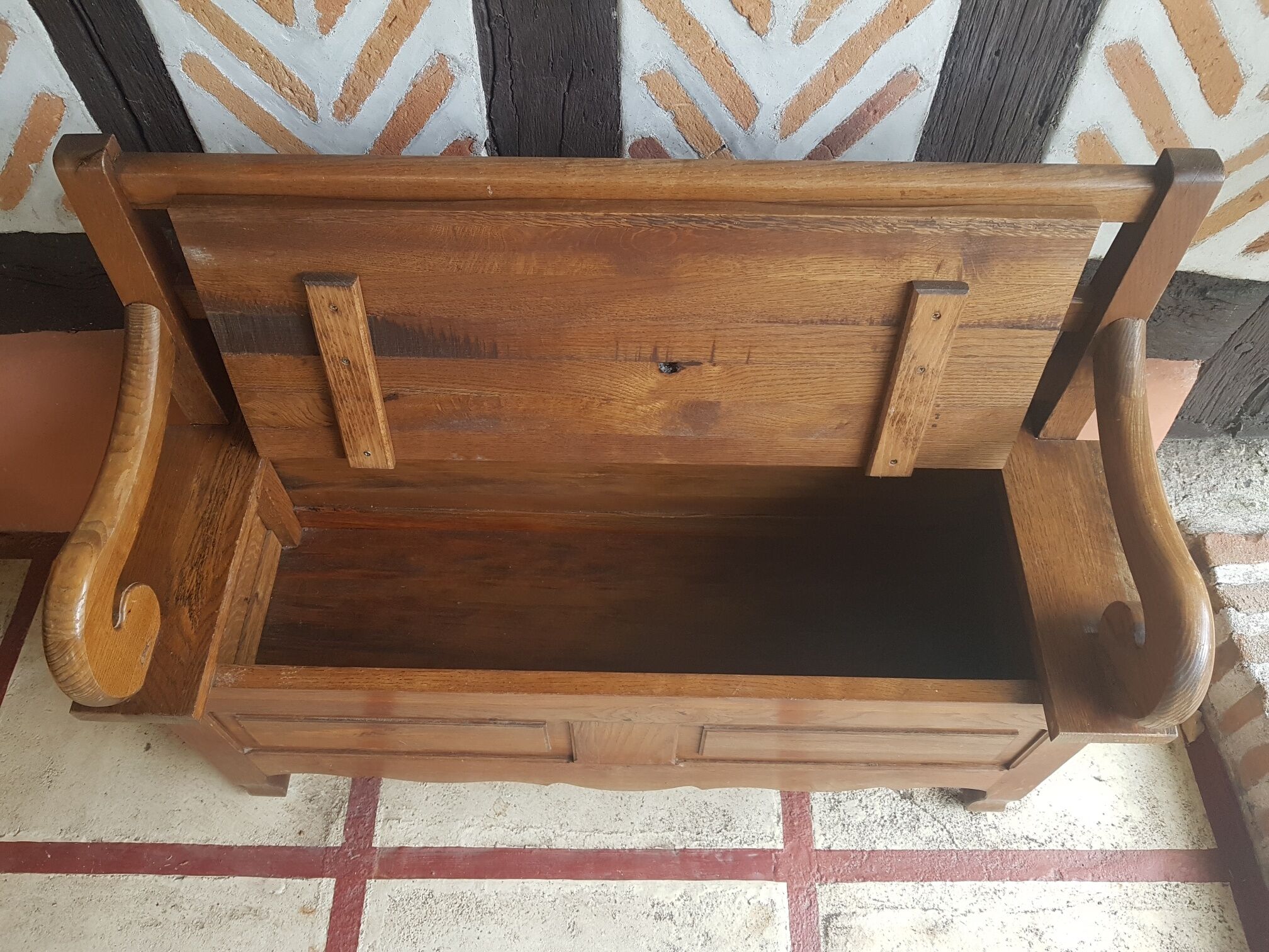 Bench bench chest solid oak wood
