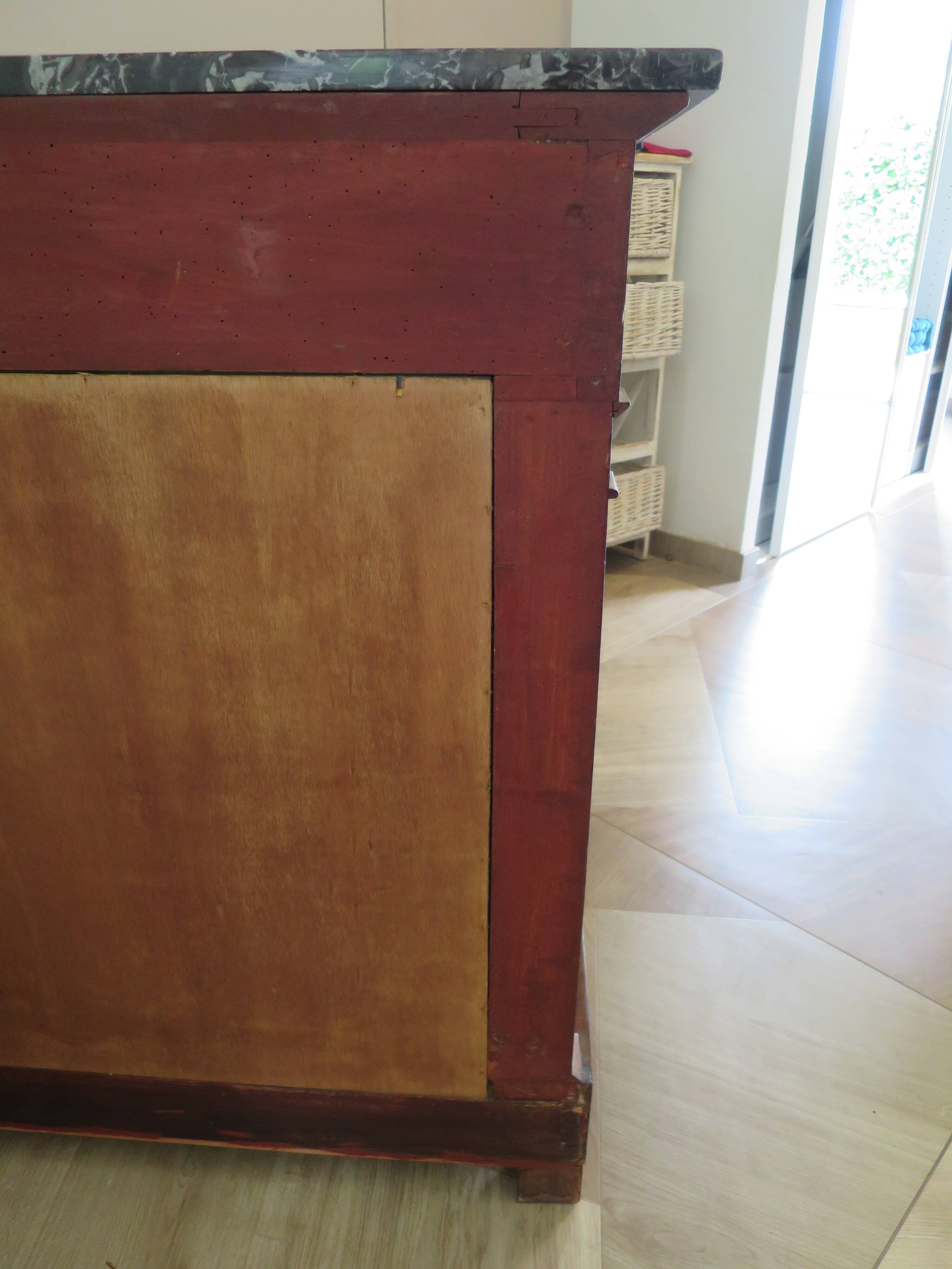 console-style empire/restauration-à crosses-fond de miroir-pieds griffes