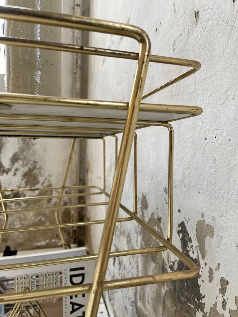 Vintage vinyl bedside side table
