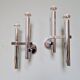 Pair of chromed metal wall lights, design Gaetano Sciolari, 1970s