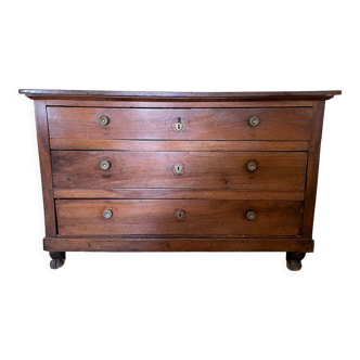 Chest of drawers in walnut and oak nineteenth