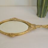 Mirror opposite hand brass 13x30cm