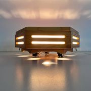 Lampe à encastrer en bois au design hexagonal, années 1970, Allemagne