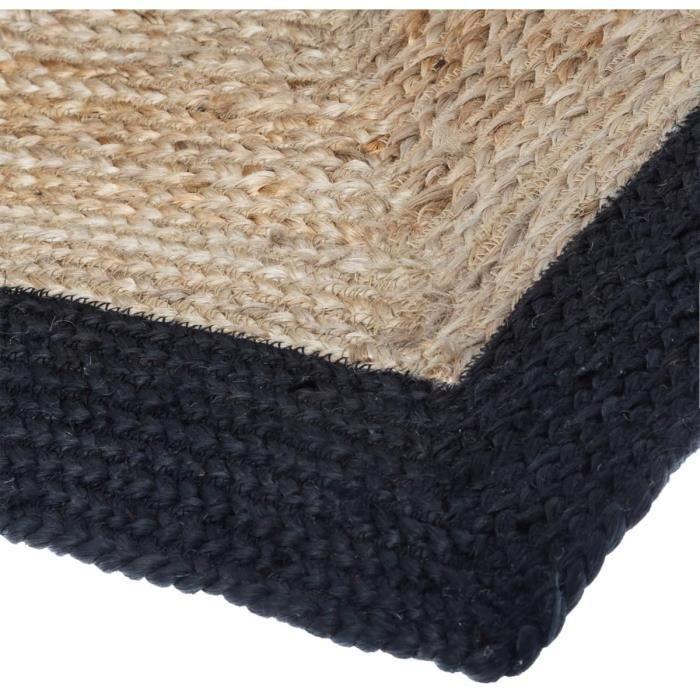 Carpet jute and cotton beige and black 120x170 cm
