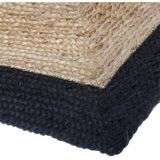 Tapis jute et coton beige et noir 120x170 cm