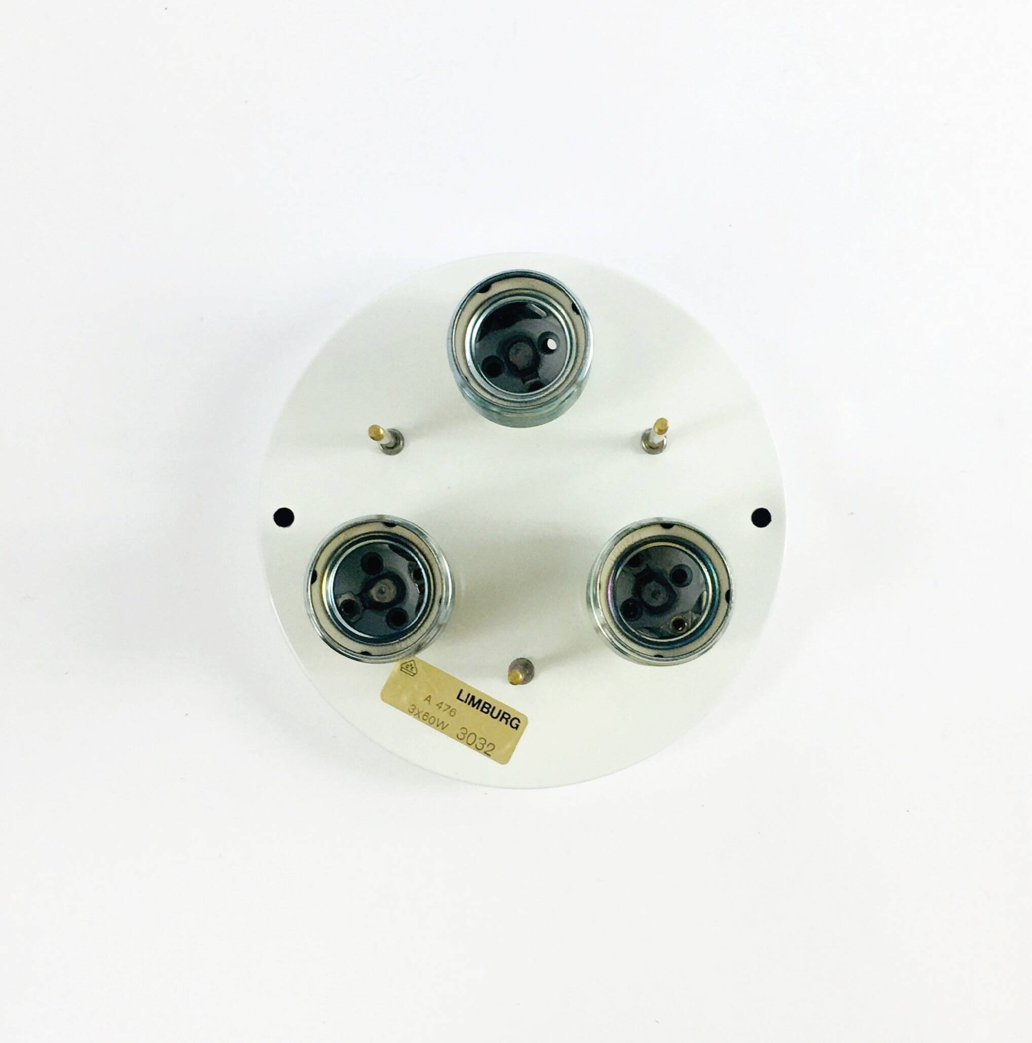 Flower shaped brass & glass flush mount from limburg, germany, 1960s