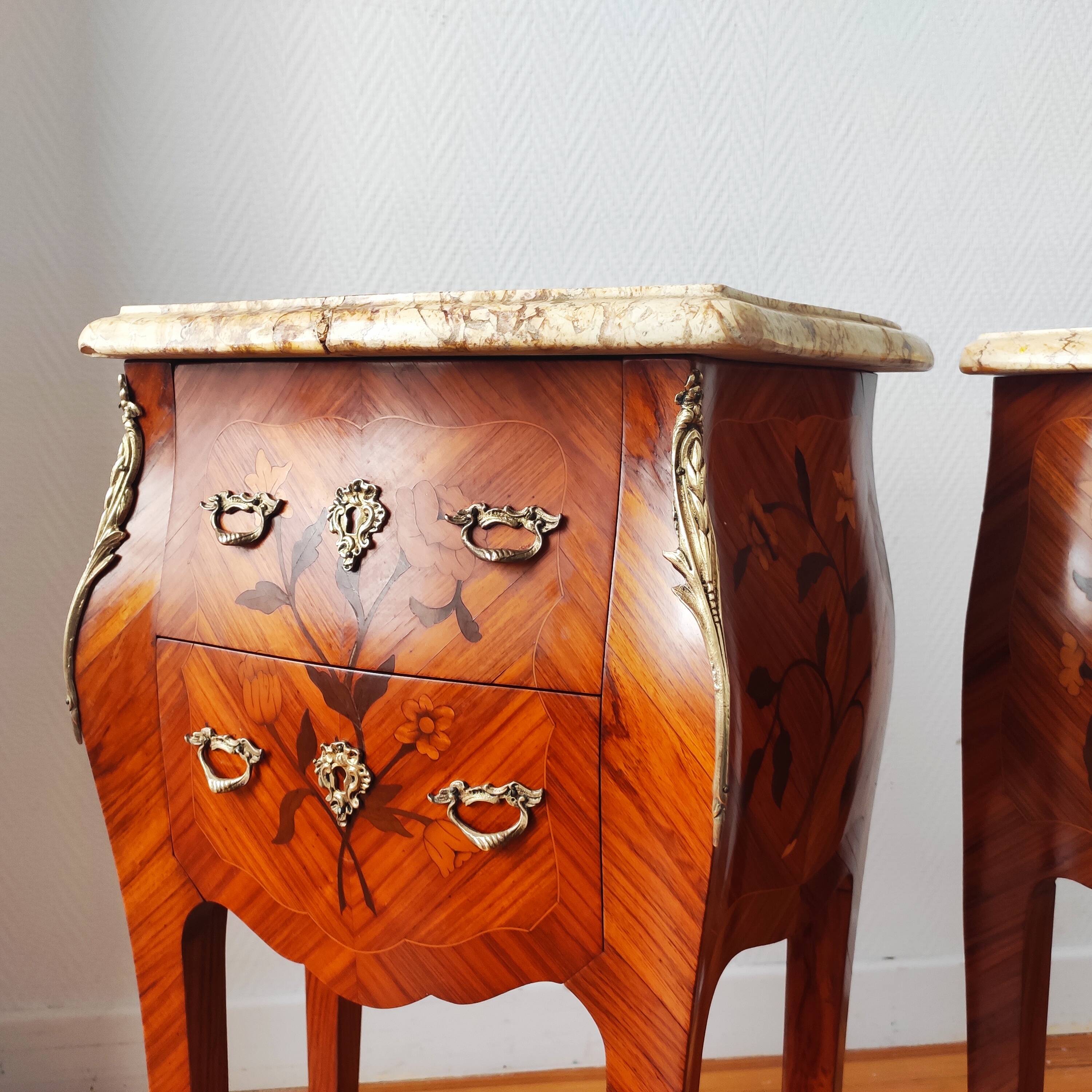 Pair of Louis XV style bedside tables