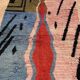 Handwoven, colorful pure wool rug, size 250 x 250 cm