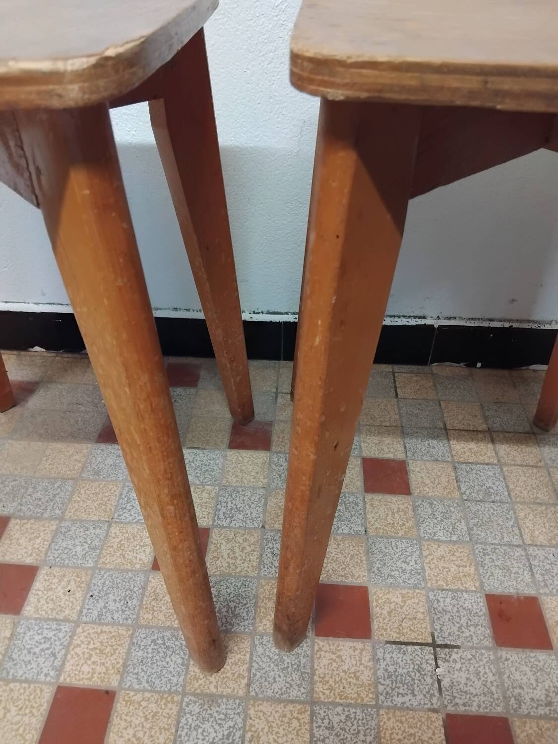 Pair of wooden stools
