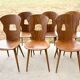 Lot de 6 chaises bistrot , modèle Gentiane , Baumann , 1960'