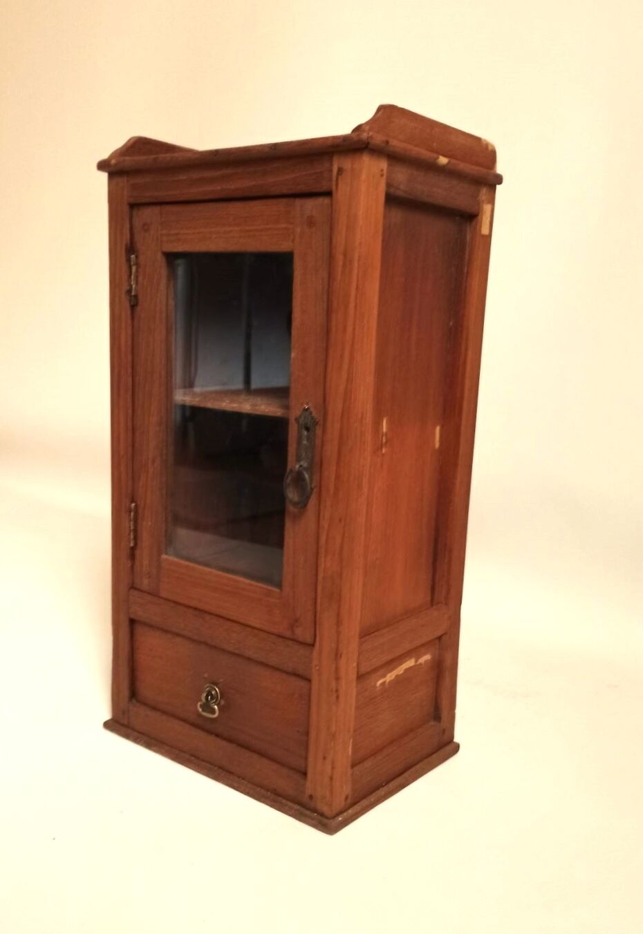 Wall display case early 20th Solid Burmese teak Height 55 cm