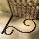 Wicker and metal shelf, 50s