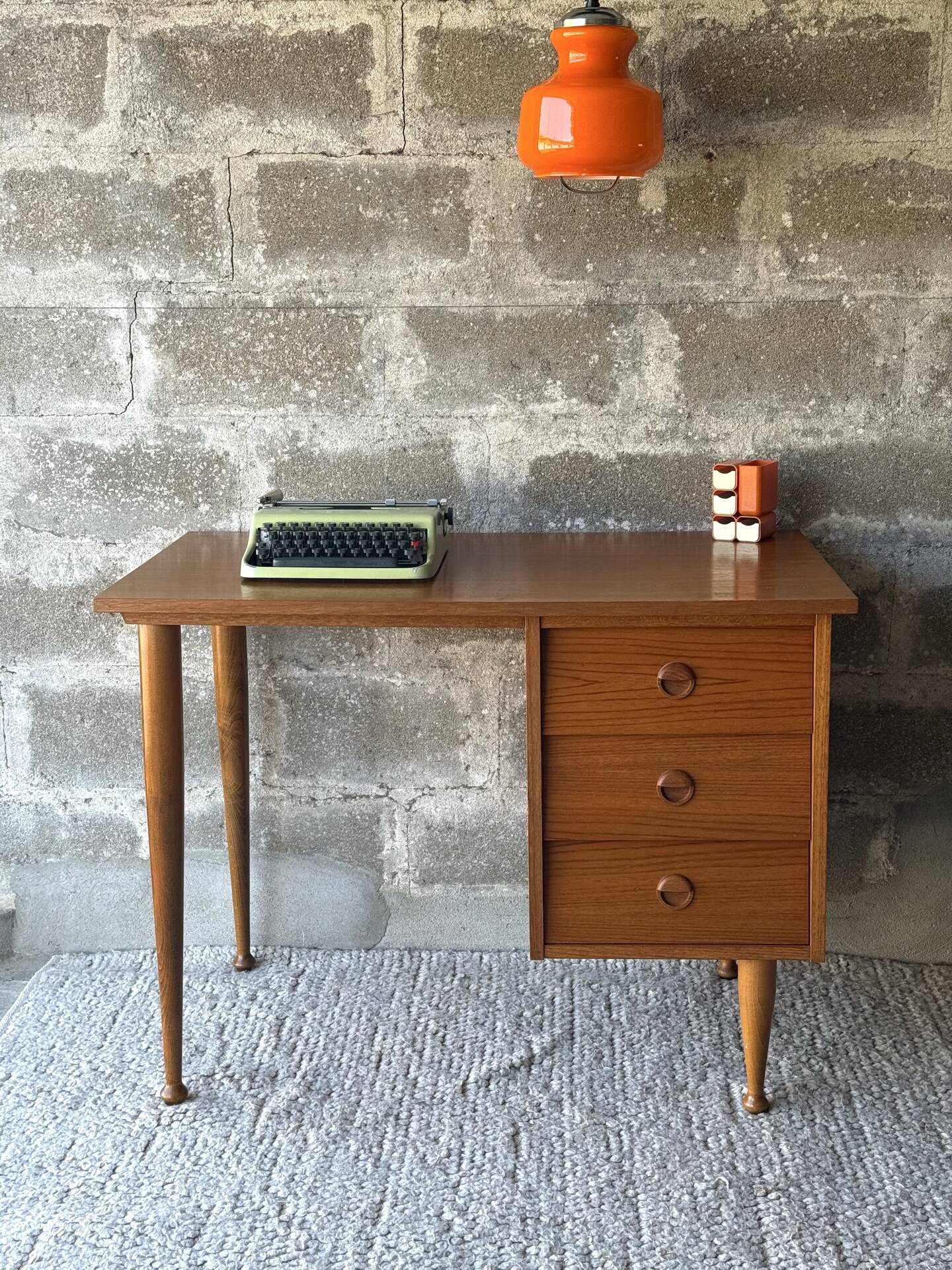 Bureau scandinave vintage en teck, 1960/70
