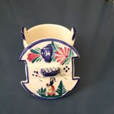 Saloir pot with lid hb quimper breton decor