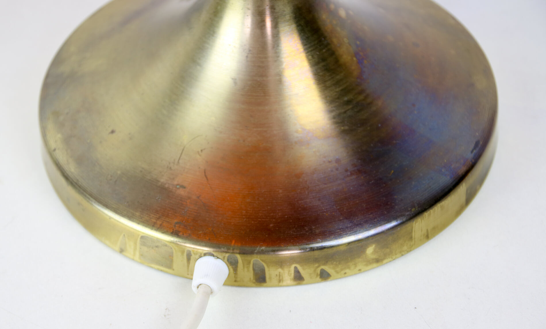 Mid-century orange glass table lamp