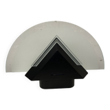 Postmodern geometric glass and metal lamp, large model, 1980