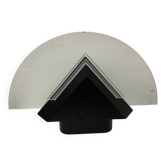 Postmodern geometric glass and metal lamp, large model, 1980