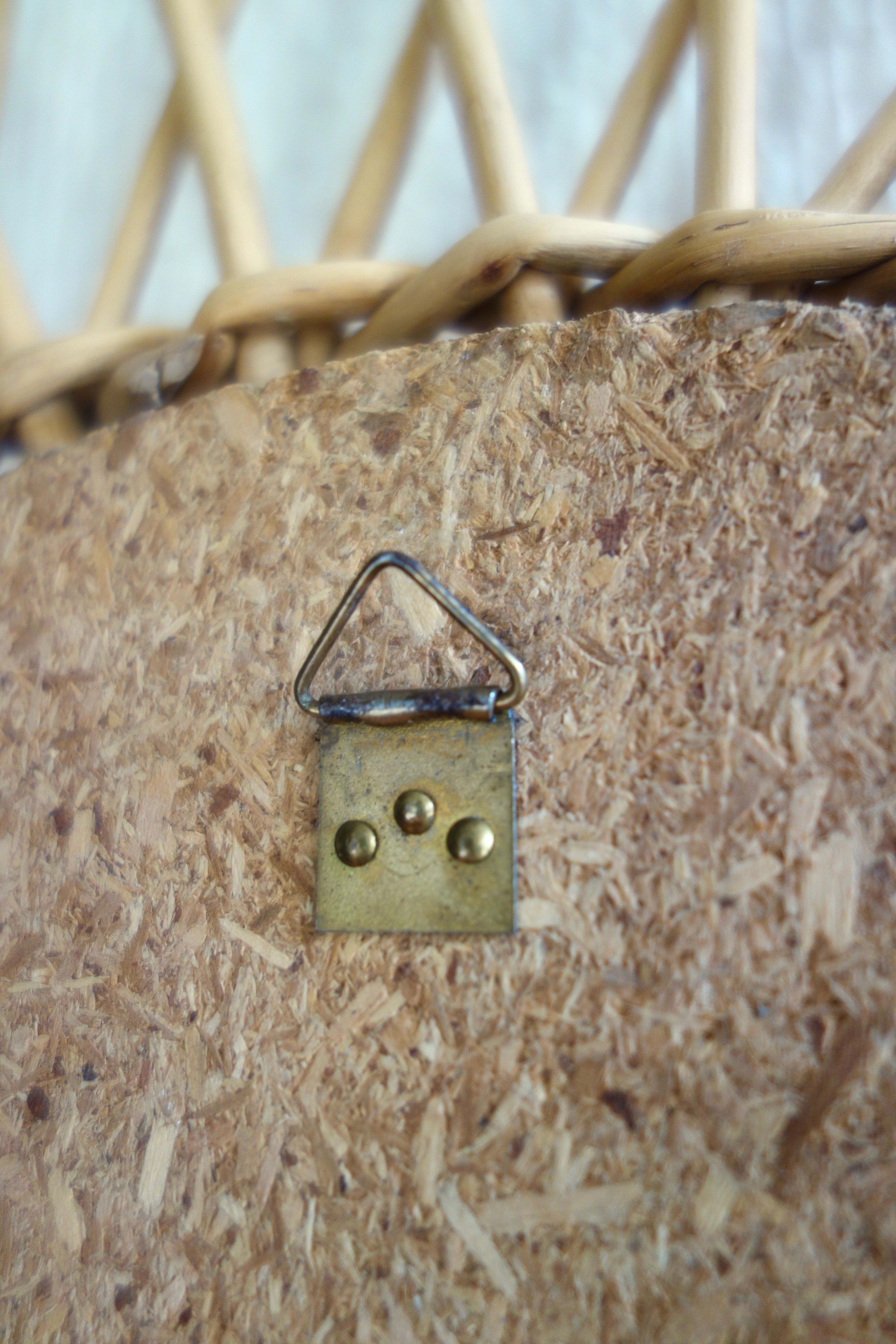 Rattan sun mirror 60s diameter 50cm