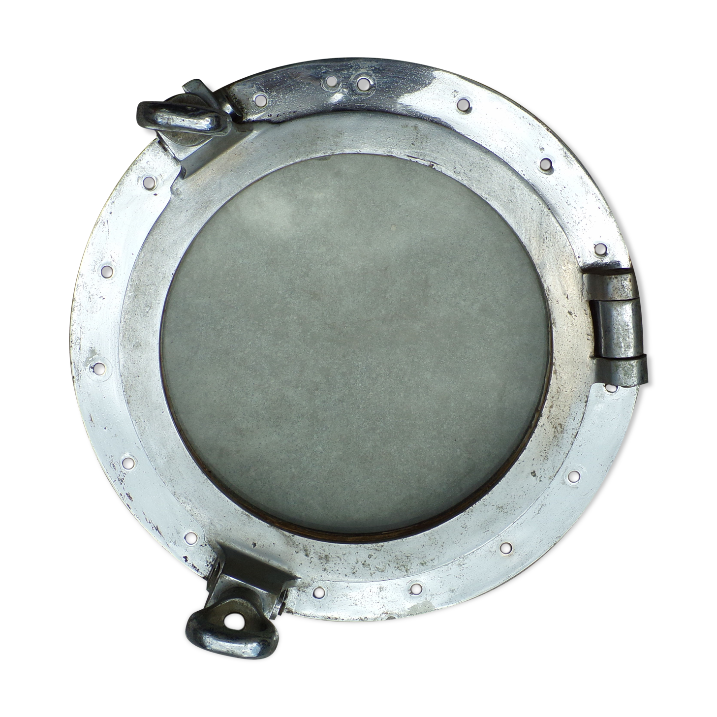 Old boat window in chrome bronze Ø40cm